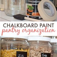 jars painted with chalkboard paint and labeled with markers