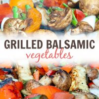 Balsamic grilled vegetables with text Grilled Balsamic Vegetables - Add Salt & Serve logo