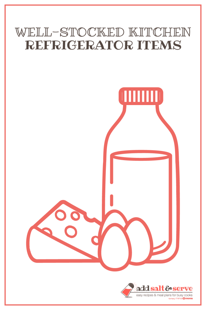 Well-stocked kitchen: Refrigerator Items