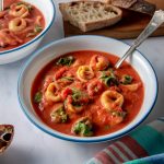 Tomato Spinach Tortellini Soup