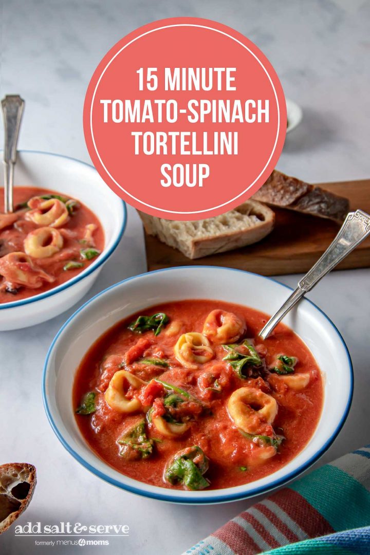 Tomato Spinach Tortellini Soup
