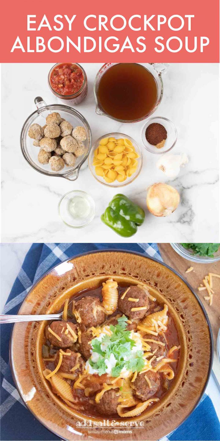 Easy Crockpot Albondigas Soup (Mexican Meatball Soup)