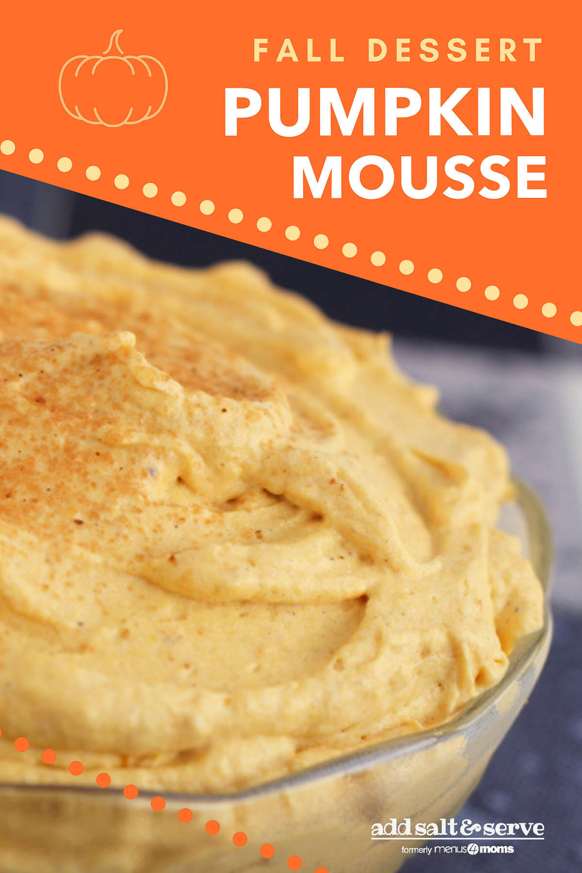 Pumpkin Mousse garnished with cinnamon
