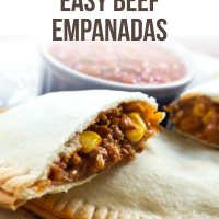 Corn and ground beef empanadas with salsa