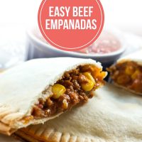 Corn and ground beef empanadas with salsa