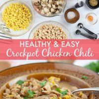 healthy & easy crockpot chicken chili - add salt & serve