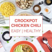 Crockpot Chicken Chili (easy & healthy) - add salt & serve