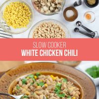 Slow Cooker White Chicken Chili with Beans Garnished with Cilantro - Add Salt & Serve