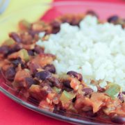 Black Beans and Rice on a plate