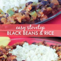 Black Beans and Rice on a plate