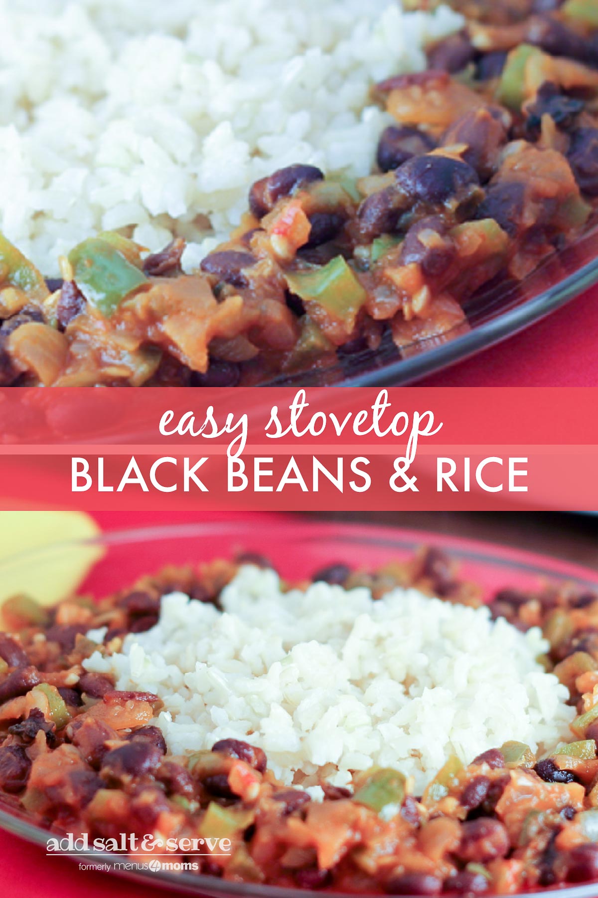 Black Beans and Rice on a plate