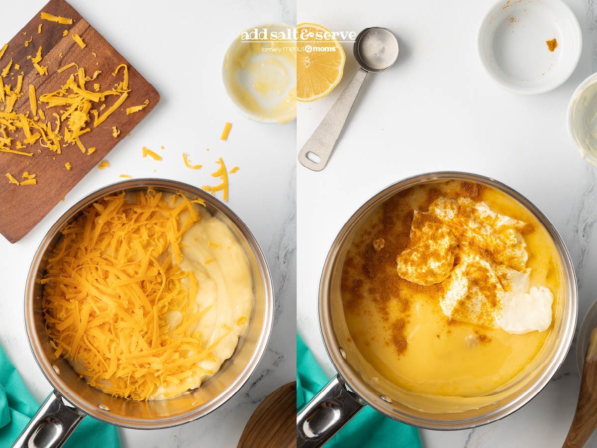 Process for making sauce for Chicken Divan with Curry.