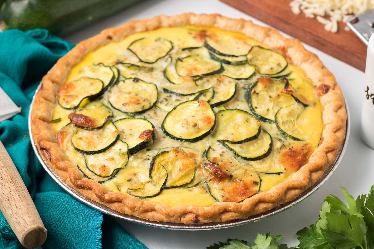 Baked zucchini quiche.