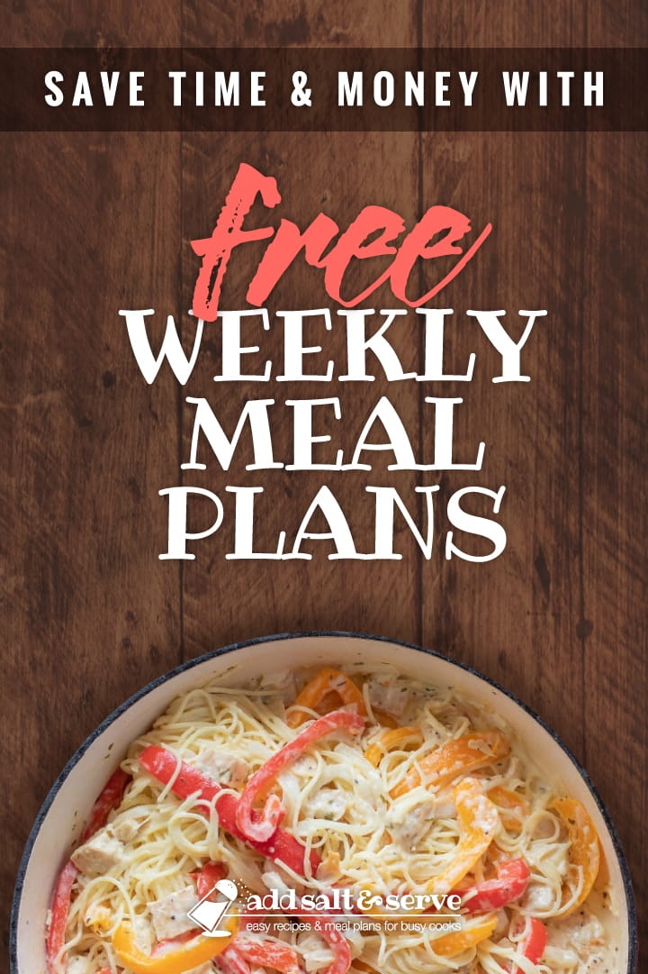 Save Time and Money with free weekly meal plans