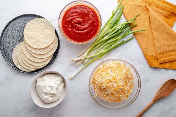 cheese and onion enchiladas method image
