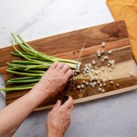 chopping green onions