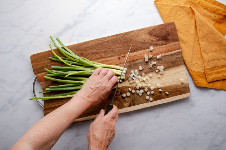 chopping green onions