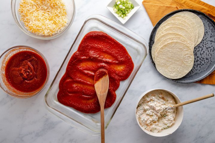 cheese and onion enchiladas method image