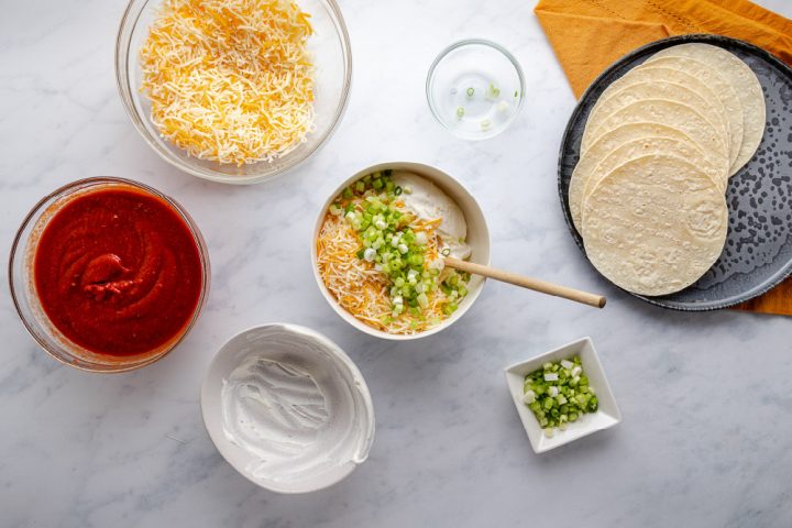 cheese and onion enchiladas method image