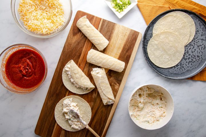 cheese and onion enchiladas method image