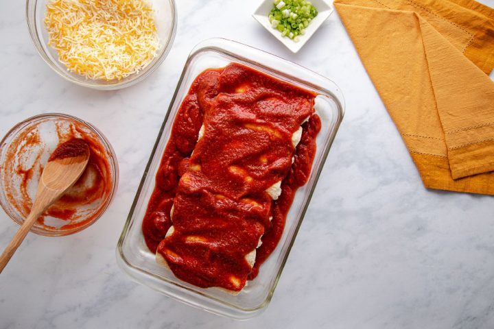 cheese and onion enchiladas method image