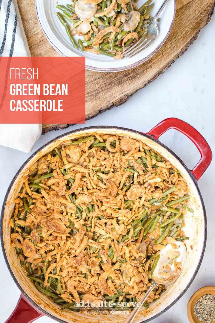 Fresh Green Bean Casserole with Mushrooms