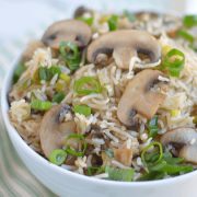 A bowl of Mushroom Rice Pilaf