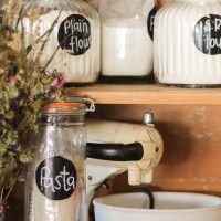 Image of dry goods in a pantry with text Pantry Cooking: How to Use What You Have - Add Salt & Serve