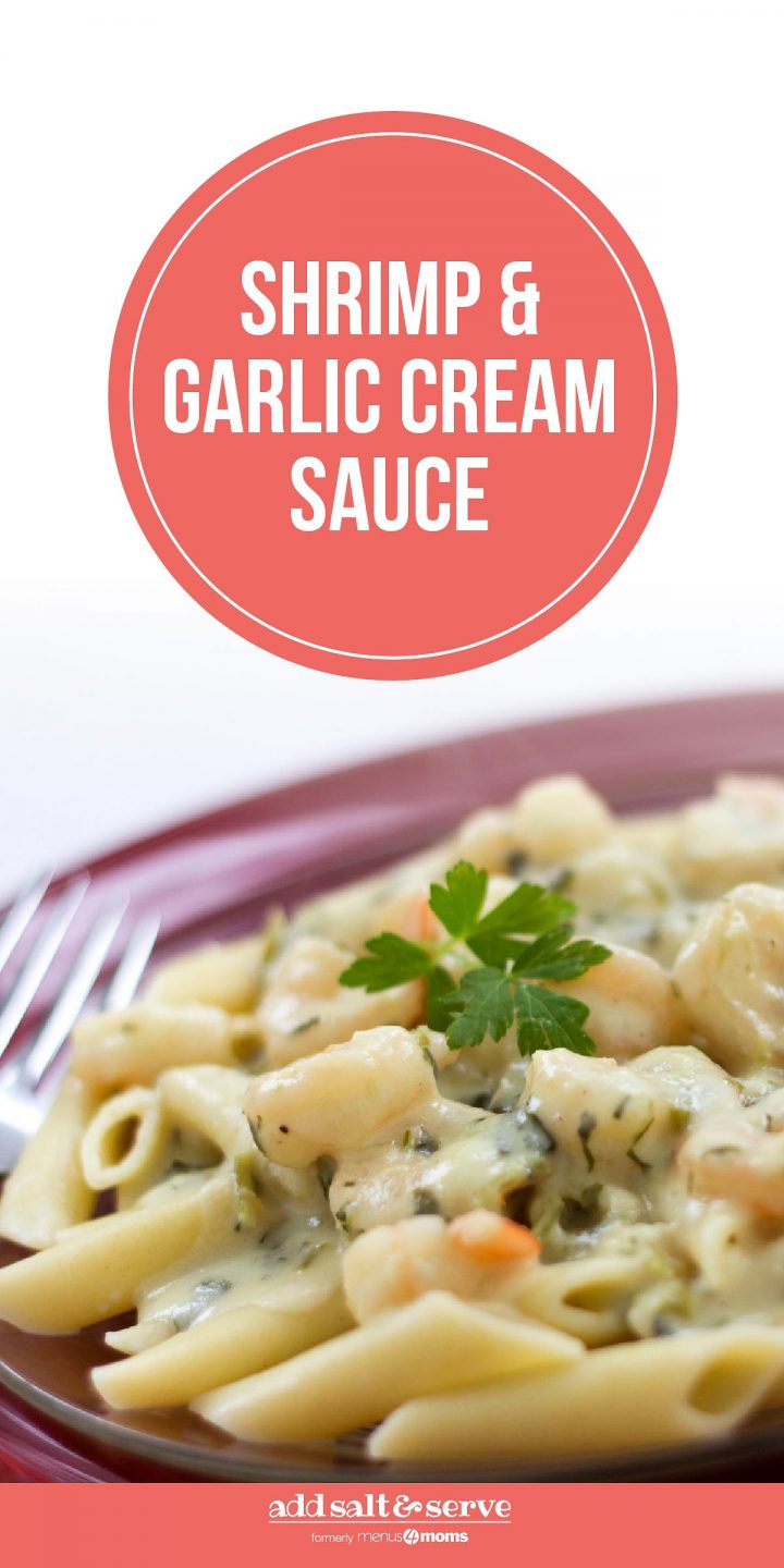 Shrimp with Garlic Cream Sauce