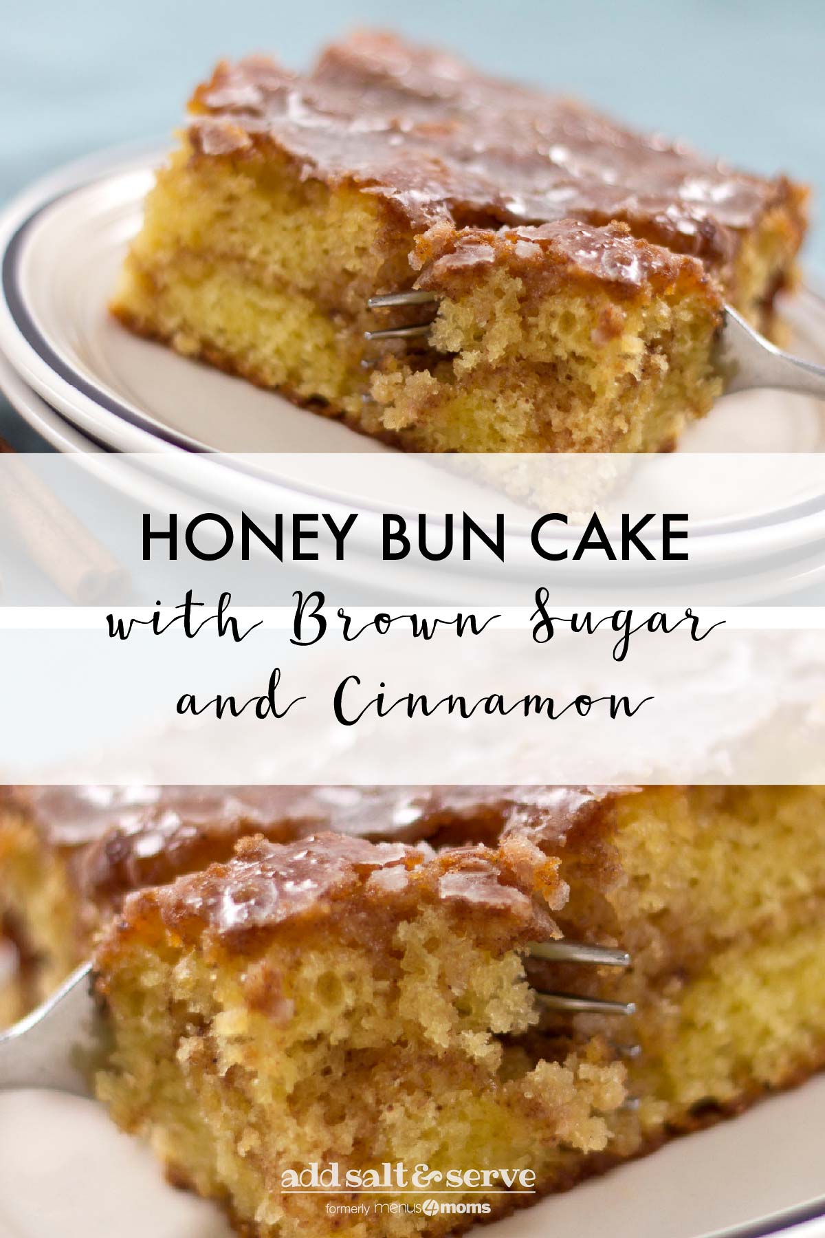 Honey Bun Cake with brown sugar and cinnamon