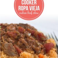 Ropa Vieja stew on a bed of rice