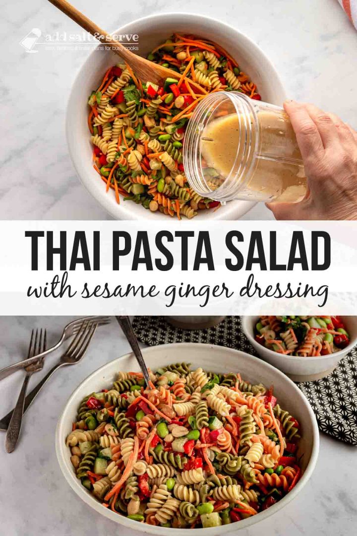 Thai Pasta Salad with Sesame Ginger Dressing