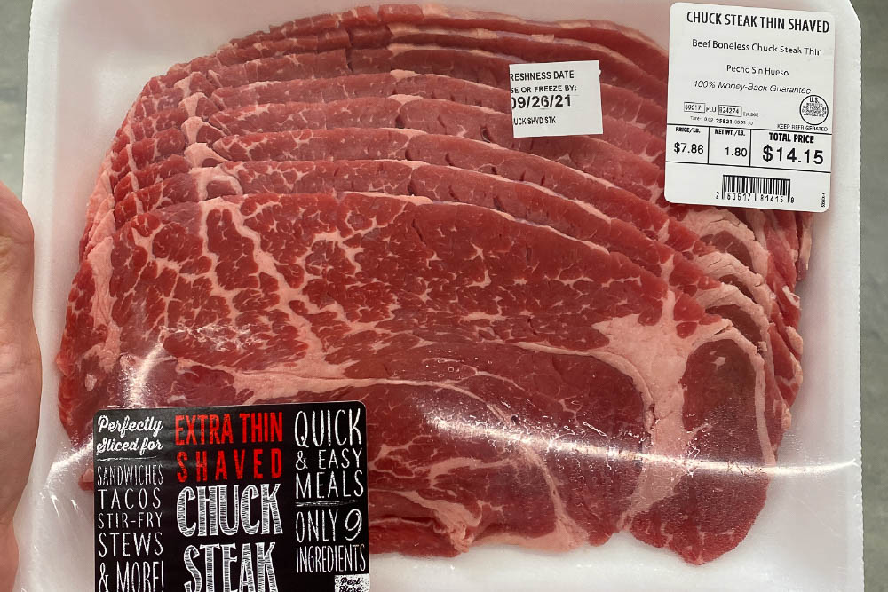 extra-thin shaved chuck steak