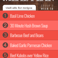 List of recipes in meal plan 18 group 2
