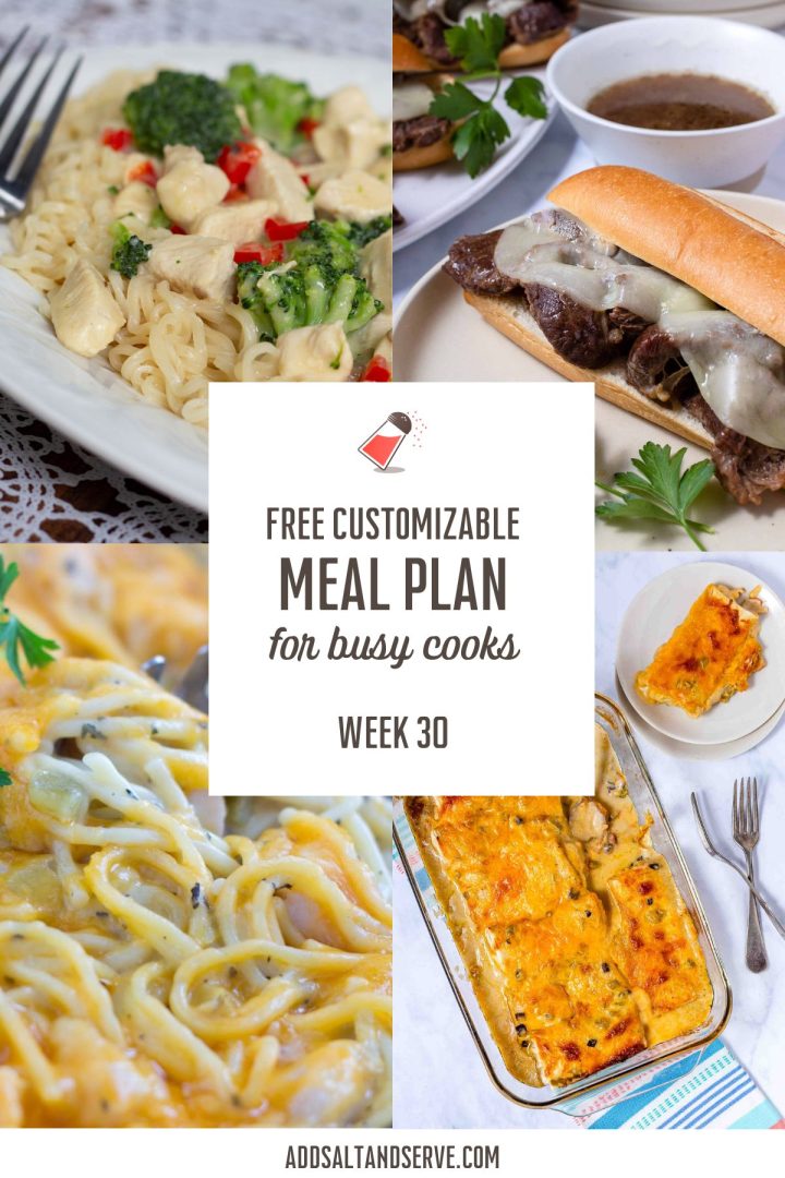 Meal Plan for Week 30 (Group 2)