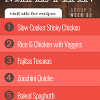 List of Recipes in Meal Plan for Week 32 (Group 2)