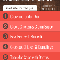 List of recipes in meal plan week 33 (group 2)