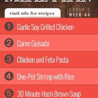 List of recipes in free meal plan for Week 44 (Group 2).