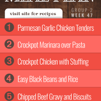 List of recipes in free meal plan for week 47, group 2.