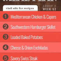 List of recipes in Meal Plan Week 52 (Group 2).