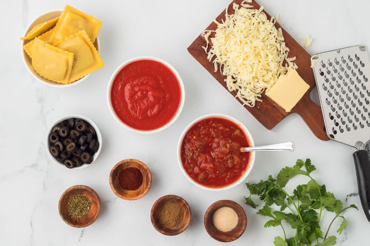 Ingredients for Mexican Ravioli.