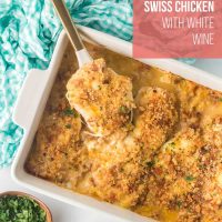 Baked Swiss Chicken with White Wine.
