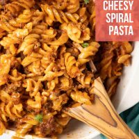 Easy Cheesy Spiral Pasta.