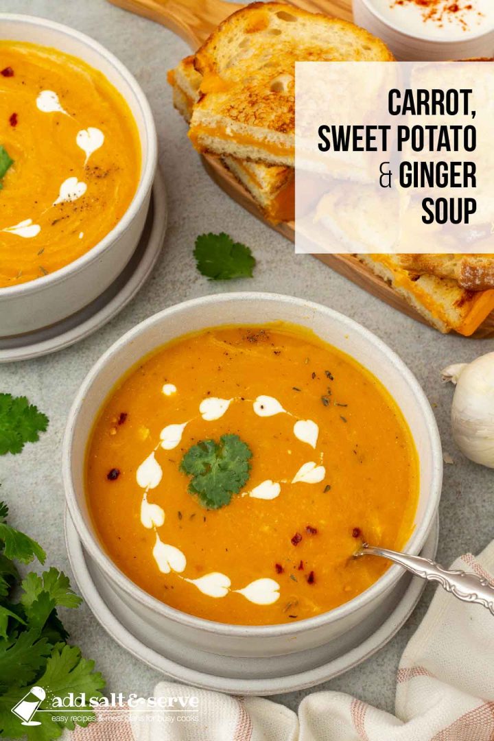 Carrot Sweet Potato Soup with Ginger - Perfect for Any Season