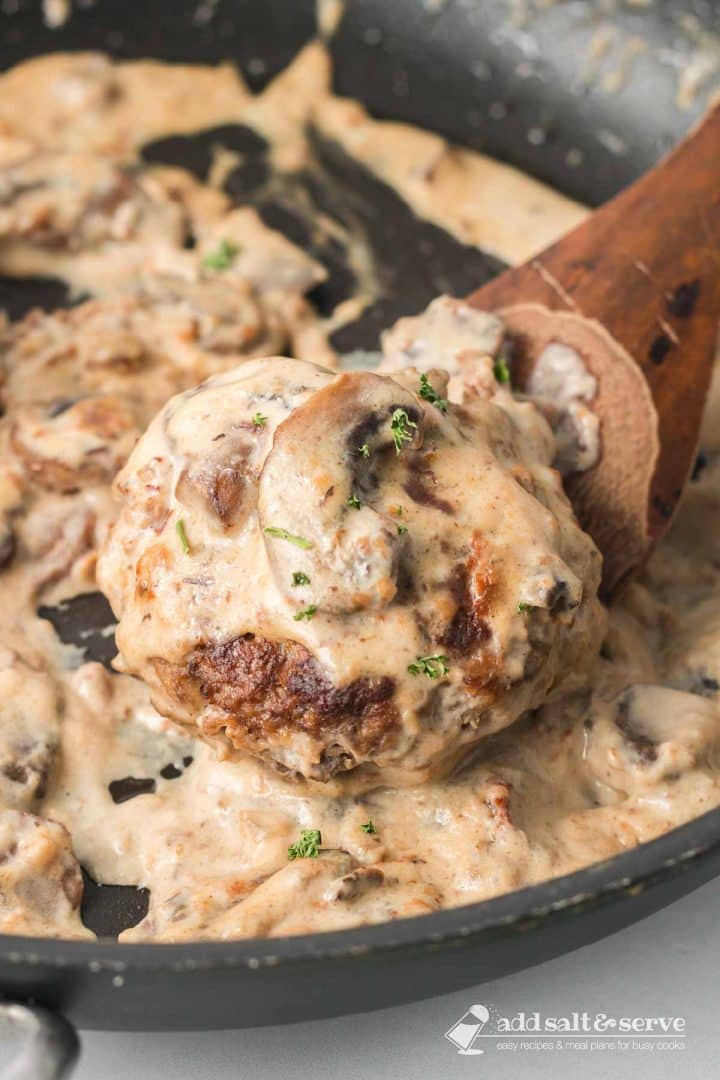 Salisbury Steak with Cream of Mushroom Soup