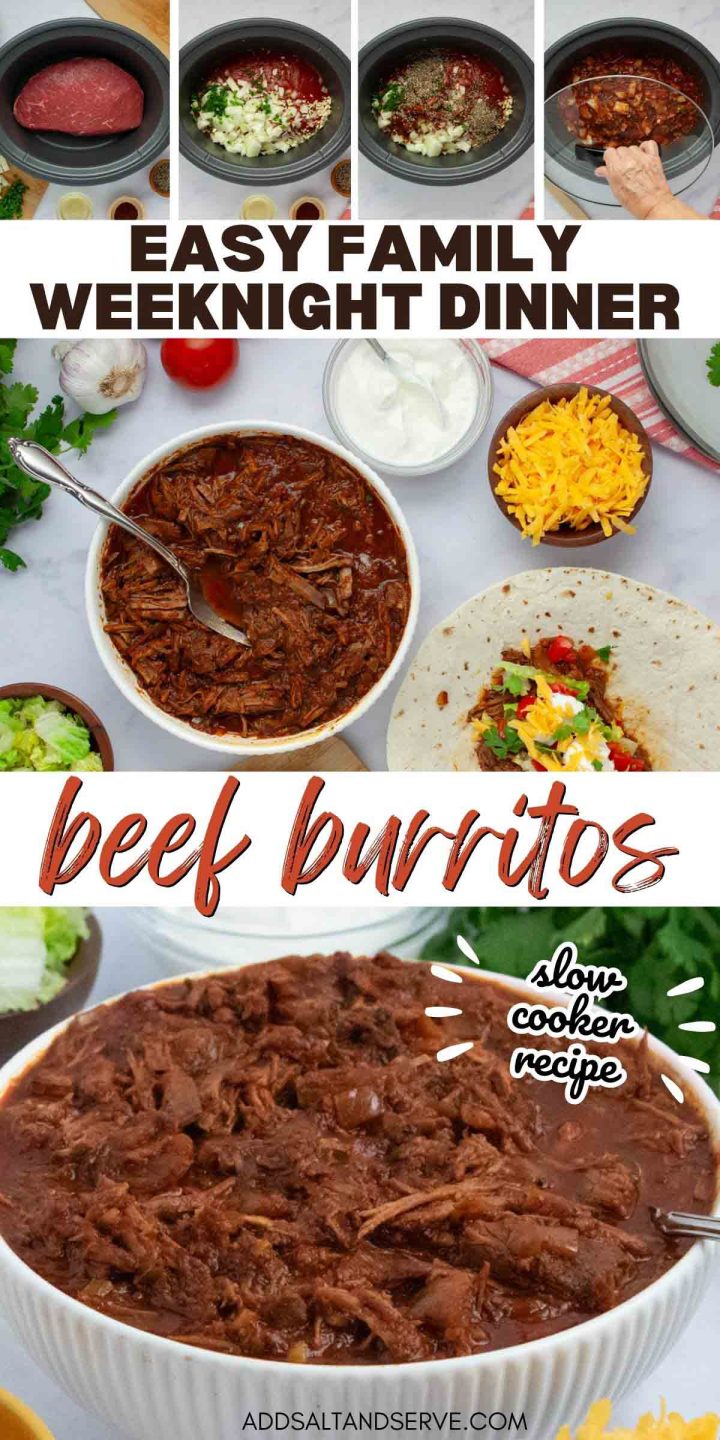 Seasoned Crockpot Beef Burritos