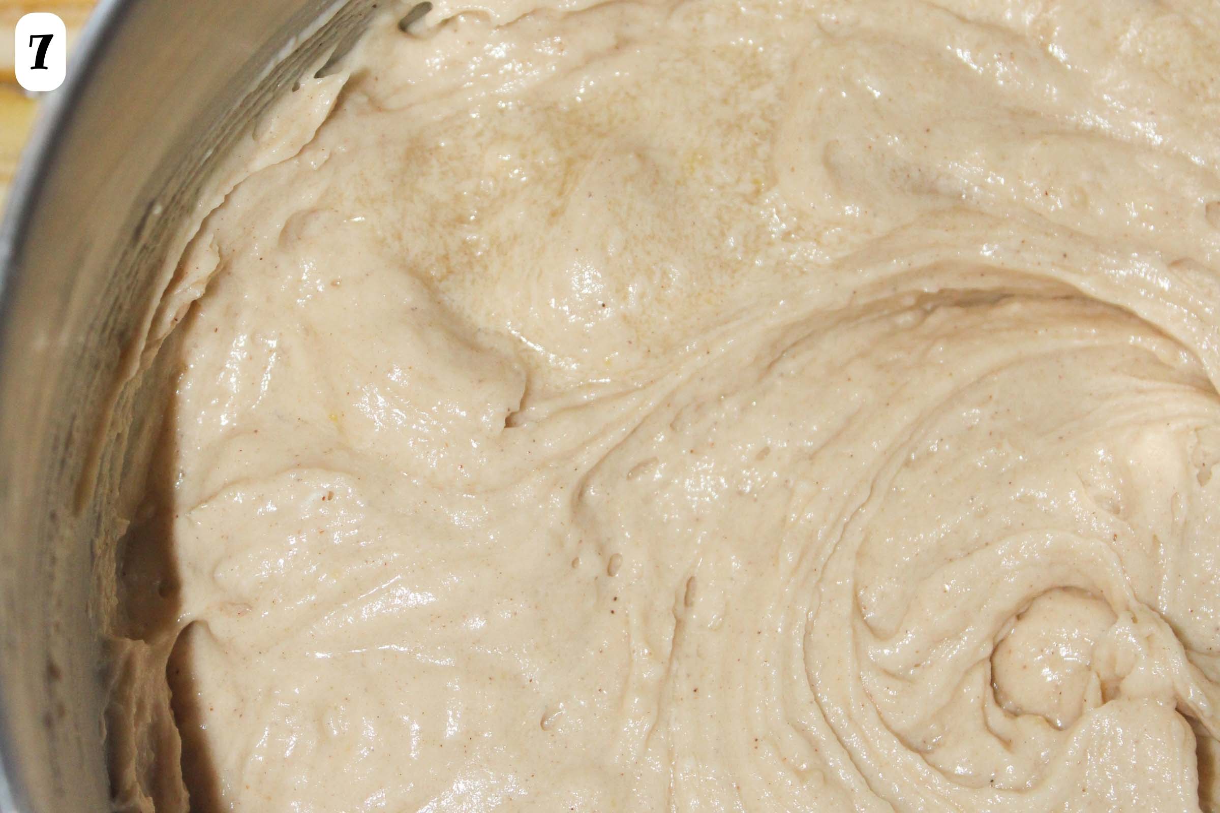 7- Cake batter after mixing.
