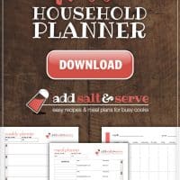 Prep-ahead meal and household planner.
