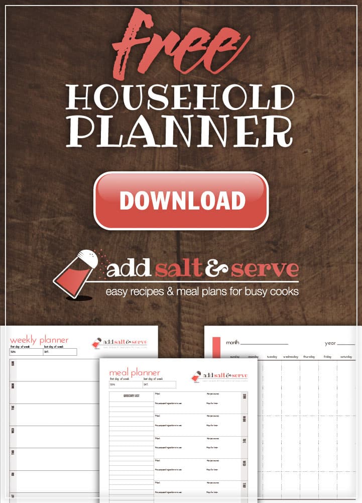 Prep-ahead meal and household planner.