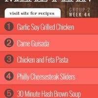 List of recipes in free meal plan for Week 44 (Group 2).